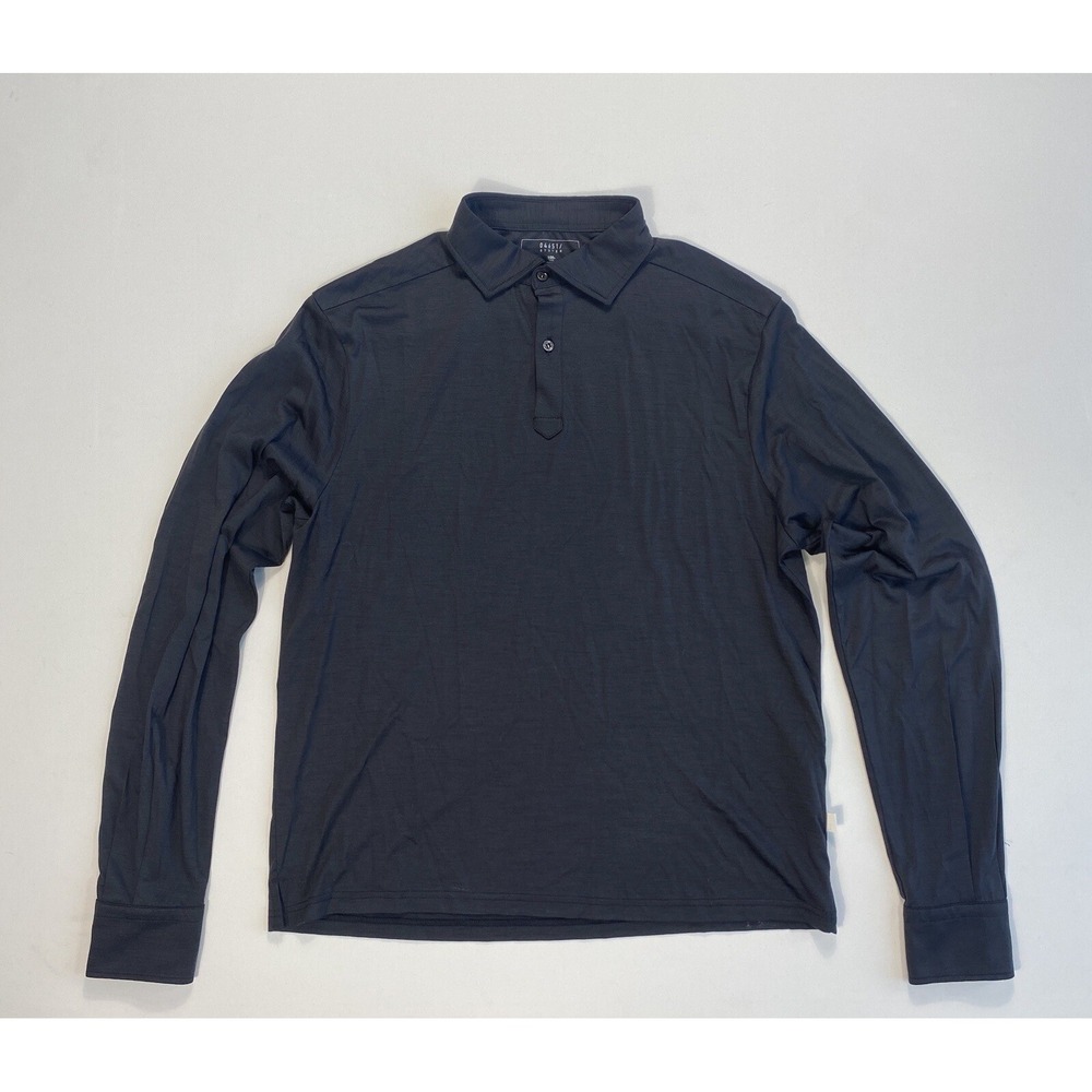 04651/ Oyster 100% Virgin Wool Mens Large Polo Shirt Gray Italy Breathable